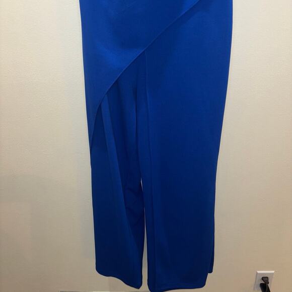 Adrianna Papell Jumpsuit- Royal Blue One-Shoulder Wide-Leg Jumpsuit- Size 8 - Picture 10 of 15